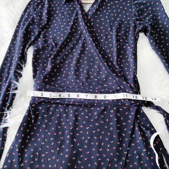 The Limited Navy Blue & Red Wrap Dress - Picture 5 of 9